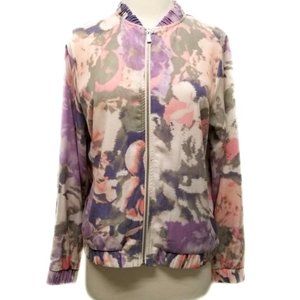 Juicy Couture New Floral Full Zip Bomber Jacket Womens Size M
